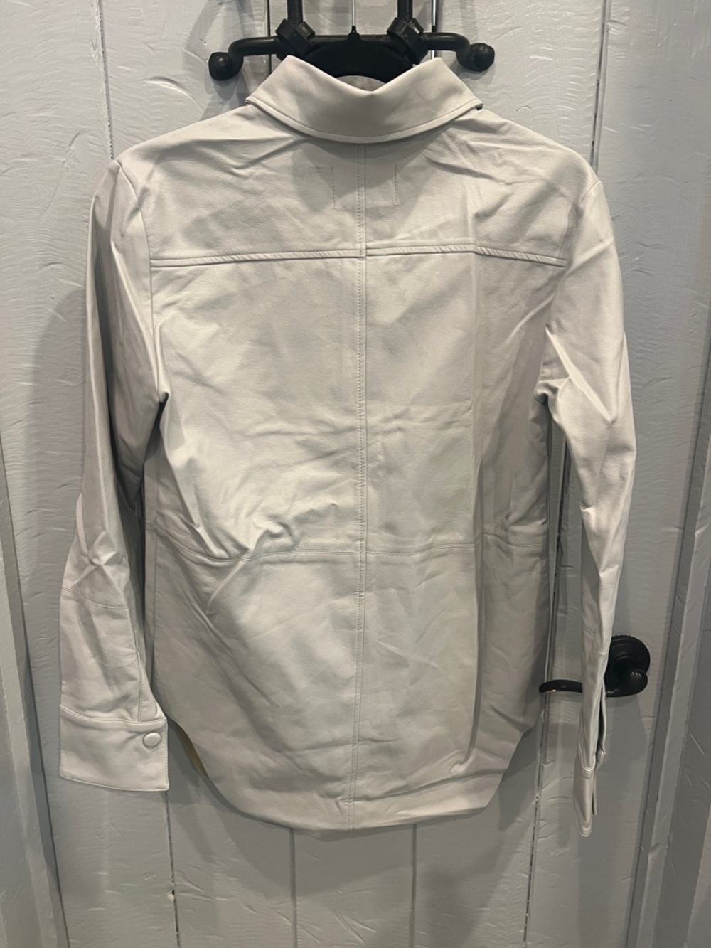 Dolce Cabo Light Grey Vegan Leather Shirt NWOT - Picture 3 of 6